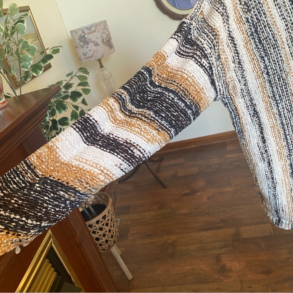 POL Multicolor Textured Bouclé Knit Sweater Large Boho Oversized Fall Pullover - Picture 3 of 7